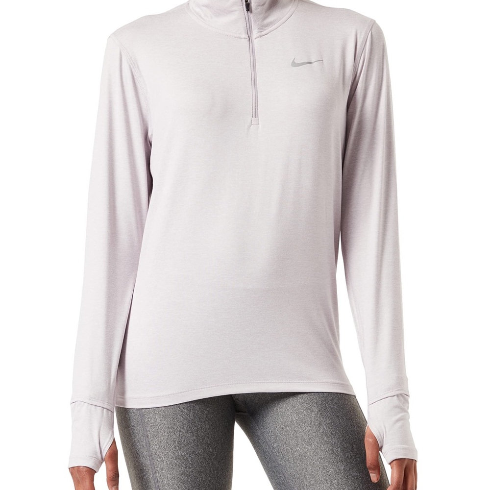 Nike Light Lavender Long Sleeve Half-Zip Athletic Tee